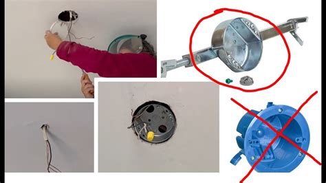 adjusting ceiling electrical box|installing ceiling outlet box.